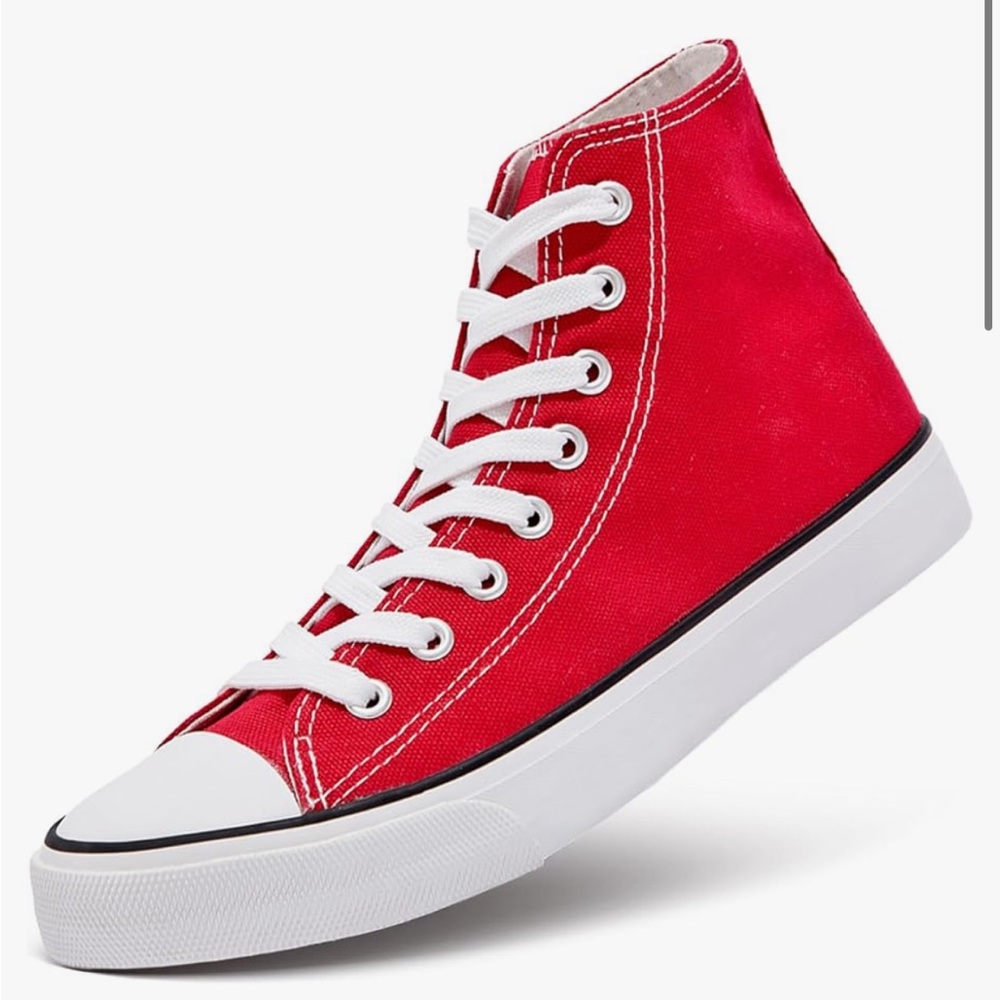 Red Amazon sneakers size 7 worn 1 time